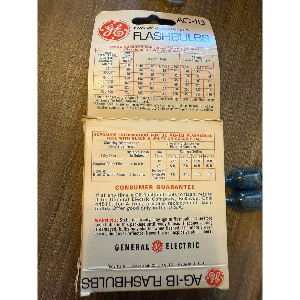 Sylvania Blue Dot Flashbulbs AG1B - Box of 8 Blue Bulbs Vintage NOS